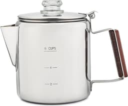 Koffiezetapparaten voor op de camping, kookplaat met percolator, koffiepot - GEEN aluminium of plastic [6 kopjes] — thumbnail 1