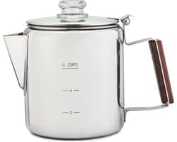 Koffiezetapparaten voor op de camping, kookplaat met percolator, koffiepot - GEEN aluminium of plastic [6 kopjes]
