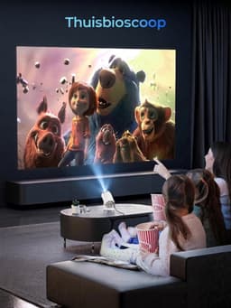 Lìon® Mini Beamer - Beamer - Projector - Wit - 10cm x 10cm x 15cm — thumbnail 3
