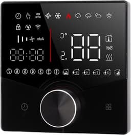 Slimme Thermostaatknoppen - Temperatuurregelaar - Verwarming Regelen - LCD Kleurendisplay - 88mm - Zwart — thumbnail 1