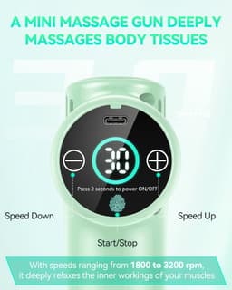 SnelShoppen - Mini Massagepistool voor Diepteweefselmassage, Draagbaar Massageapparaat met 30 Snelheden en LCD-Touchscreen voor Spierpijn en Stijfheid — thumbnail 5