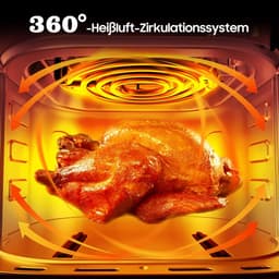 Luchtfriteuse XL - Airfryer Gezinnen - Gezond Frituren - Stil 50 dB - 65 Liter - Zwart — thumbnail 5