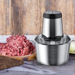 Elektrische Hakmolen - Keukenmachine Voedselversnipperaar - Snel Ingredi uevoacute;nten Snijden - Oververhittingsbeveiliging - 3 Liter - Zilver — thumbnail 5