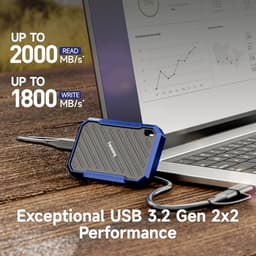 Externe SSD - Draagbare Solid State Drive - Snelle Data Overdracht - IP68 Waterdicht Stofbestendig - 2TB - Grijs — thumbnail 5