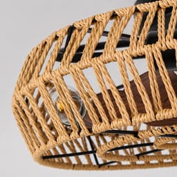 Minovia Sora Plafondlamp met Ventilator – Rotan Design – Afstandsbediening – Voor Wonen, Slapen en Werken — thumbnail 5