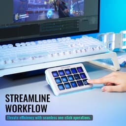 FIFINE D6 - Mixer - RGB Studio Controller - 15 LCD Aanpasbare Toetsen - Podcast / Streaming / Gaming - Inclusief Gratis Software - Wit — thumbnail 5