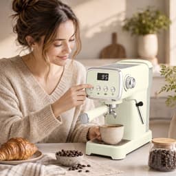 HOMCOM Coffee Maker-ABS, Edelstahl-32L x 17B x 31H cm-Cremeweiß — thumbnail 2