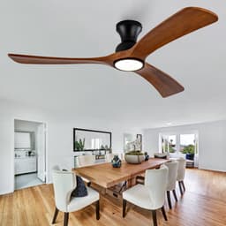 COVREO Plafondventilator met verlichting 132 cm zwart donker walnoot, 6 snelheden — thumbnail 2