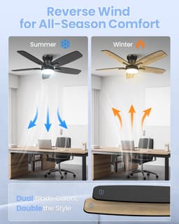 Plafondventilator met Licht – 106 cm – Stille DC Motor 20 dB – Dimbare LED – Afstandsbediening – 6 Snelheden — thumbnail 5