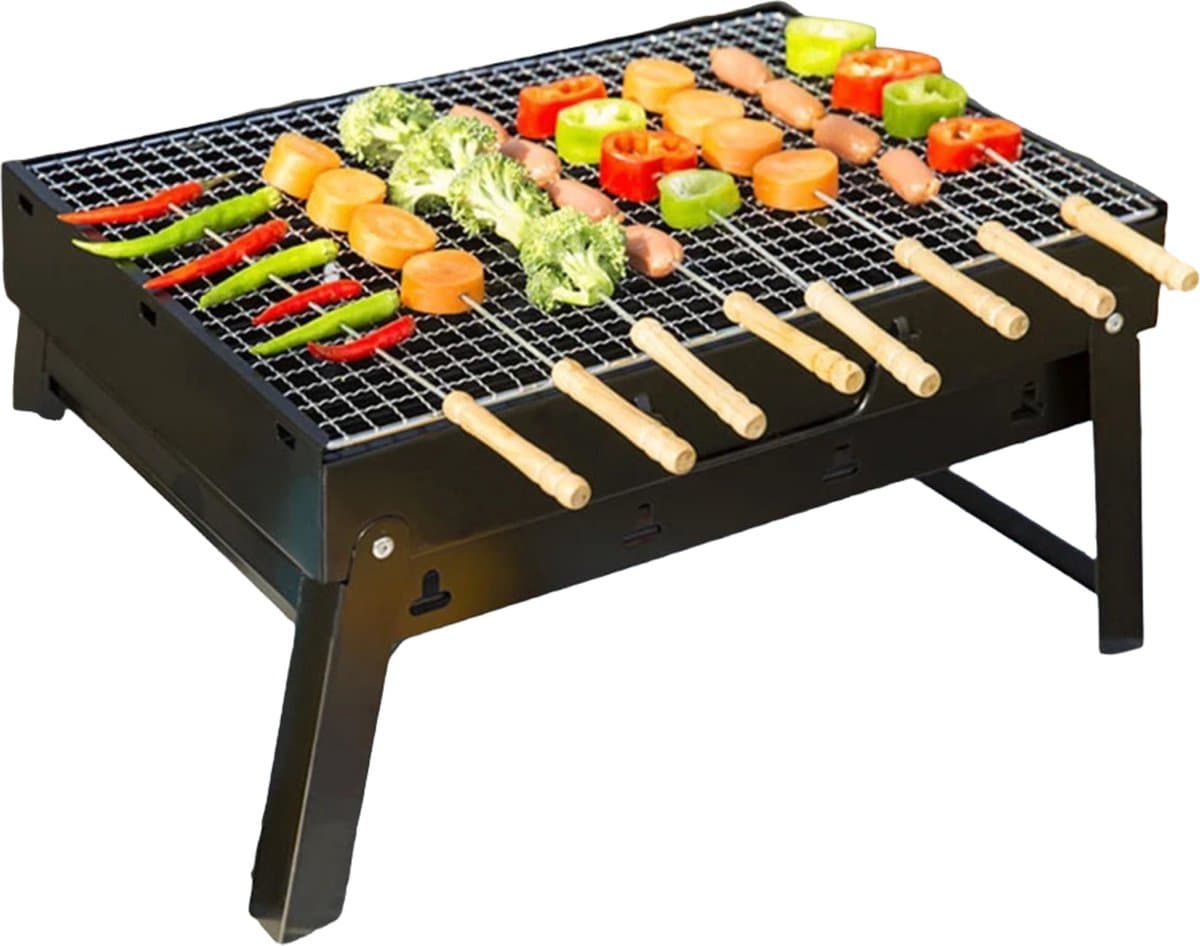 WRPC Barbecue - BBQ - Draagbaar - Opvouwbaar - losse Vuurschaal en Grillrooster - Zwart — afbeelding 1