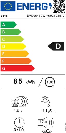 Beko DVN06430W - Vrijstaande Vaatwasser — thumbnail 2