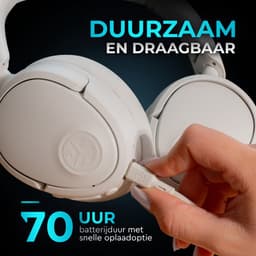 JLab Jbuds Lux ANC Draadloze Koptelefoon Bluetooth - Active Noise Cancelling Over Ear Hoofdtelefoon - 70 uur Batterijduur - Be Aware Audio - Multipoint - Aanpasbare Equalizer - Inklapbaar - Wit — thumbnail 3