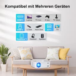 Equivera Mini Beamer - Draagbare Beamer - Beamer - Mini Beamer Projector - Projector - Mini Projector — thumbnail 4