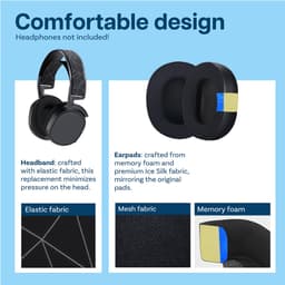 Vervangende Oorkussens & Hoofdband voor SteelSeries Arctis 1 / Arctis 3 / Arctis 5 / Arctis 7 Arctis 9 / Arctis Pro & Prime Hoofdtelefoon etc. van MMOBIEL - Mesh Fabric Oorkussens & Stoffen Hoofdband — thumbnail 4