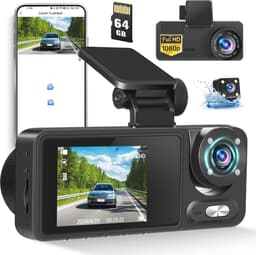 1080P Dashcam met WiFi en App Controle, Infrarood Nachtzicht, G-Sensor en 64GB SD Kaart — thumbnail 1