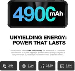 AGM H6, 16,7 cm (6.56"), 8 GB, 256 GB, 50 MP, Android 13, Zwart — thumbnail 2