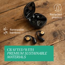 House of Marley Liberate Open Draadloze Oordopjes - Open Ear Bluetooth Sport Oortjes - 20 uur Batterijduur - Zweetbestendig en Waterbestendig - USB C - Gemaakt van Duurzame Materialen - Zwart — thumbnail 3