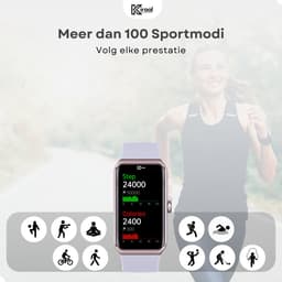 Kiraal Venture Active - AMOLED Activity Tracker - Stappenteller - Hartslagmeter - Bloeddrukmeter - Smartwatch - Waterdicht - Heren - Dames - Nederlandse Handleiding - Lila Paars — thumbnail 5