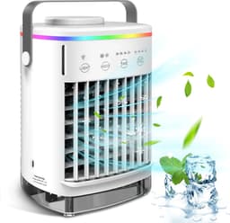 Portable Mini Airco - Air Cooler Met Verlichting - Energiezuinig - Airco Zonder Afvoerslang - Luchtkoeler - Nachtmodus - Draagbare Luchtkoeler — thumbnail 1