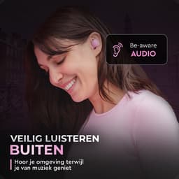 JLab Go Pop Draadloze Oordopjes - Bluetooth Oortjes Draadloos - 35 uur Batterijduur - Be Aware Audio - Met Microfoon - Geschikt voor Android en Apple - Roze — thumbnail 4