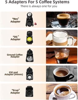 Koffiemachine - Koffiezetapparaat - Cups - 4 in 1 Koffie machine - Dolce Gusto - Nespresso - Cappuccino - Latte - 19 Bar — thumbnail 4