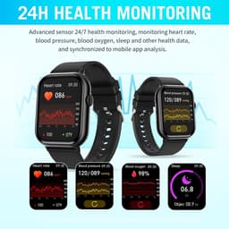 SAMTECH Smartwatch Pro - Heren & Dames – horloge – met HD Touchscreen - Stappenteller, Calorie Teller, Slaap meter – Geschikt voor iOS, Android en meer - Zwart — thumbnail 4