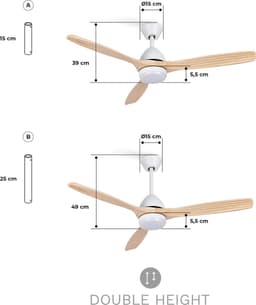 CREATE - Plafondventilator 40W silent Ø132 cm - Met Licht 3 kleurtemperaturen - Programmeerbare 1-4H - 6 Snelheden - Zomer/Winter functie - WIND CUP — thumbnail 2