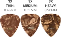 kwmobile gitaar plectrums - Verschillende diktes - Voor akoestische-, elektrische- en basgitaren - Plectrumset - 9 stuks — thumbnail 4