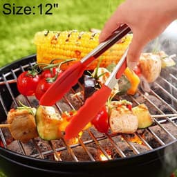 Let op type!! 12 inch siliconen non-slip voedsel brood barbecue BBQ clip Tang keuken gereedschap (rood) — thumbnail 1