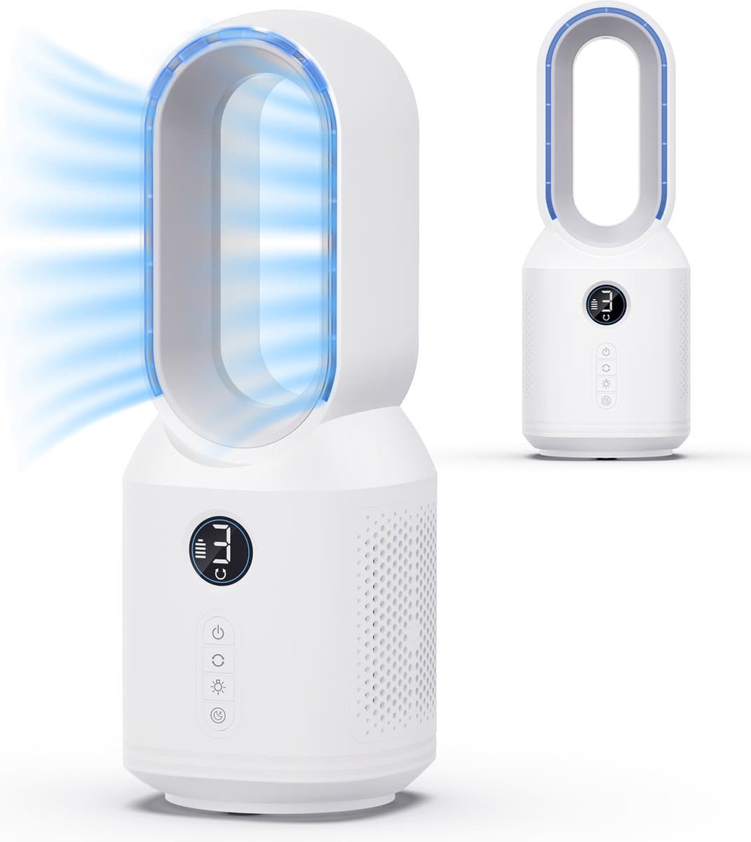 MATTI® - Tafelventilator - Ventilator Staand - Bladloze Ventilator - Draadloos - Incl. Nachtlampje — afbeelding 1