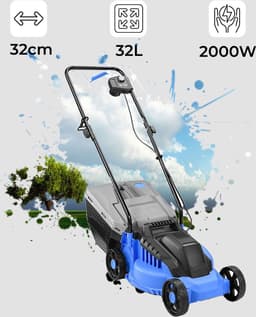 MKSS® Grasmaaier Elektrisch - Handmaaier - Kantenmaaier - Blauw met Zwart — thumbnail 3