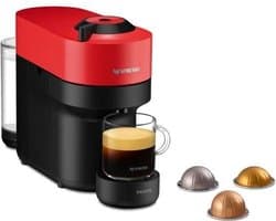 Krups Nespresso YY4888FD Virtuo Pop Red Coffee Machine Capsules, Compact Coffee Maker, 4 kopjes, espresso, Bluetooth