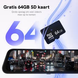 Journeyz® Dual Dashcam - Dashcam voor auto voor en achter - Op Achterspiegel - Touchscreen - WiFi & App - Incl. 64GB SD-kaart - Full HD 2K & 1080P - G Sensor - Loop opname - Nachtzicht - Parkeerbewaking - 170 graden hoek - Dashcams - Auto camera — thumbnail 4