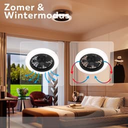Calex Slimme Plafondventilator met verlichting - App bedienbaar - Afstandsbediening - Zomer en Winterfunctie - 50cm - Stille ventilator - Schema's en timers — thumbnail 5