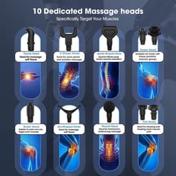 Stil elektrisch massageapparaat - voor rug nek schouder - 30 snelheden 6 koppen - pijnverlichting — thumbnail 4