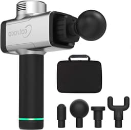 Massagepistool - 5 snelheden - draadloos handmassageapparaat - diepe weefsels - spieren - percussie-massageapparaat - Quiet-Glide-technologie - zilver — thumbnail 1
