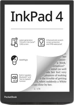PocketBook InkPad 4 e-reader – 7.8 inch E Ink Carta 1200-scherm – 32 GB – waterdicht – Stardust Silver — thumbnail 5