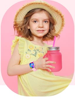 Smartwatch Kinderen - Hartslag - Stappen - 20 Alarmen - Roze — thumbnail 2