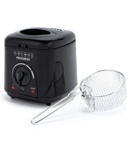 Progress EK2969PBLKVDE Compacte 1L Mini Friteuse - Verwijderbare antiaanbak kookmand, Gemakkelijk te reinigen, Antislip, Instelbare temperatuurregeling, Aanrecht frietpan, Geurreducerend filter, 950W — thumbnail 1