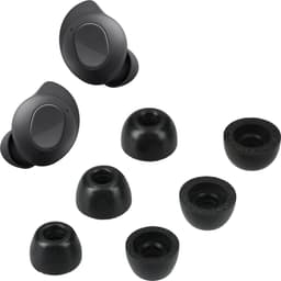 kwmobile 6x cover voor oordopjes - geschikt voor Samsung Galaxy Buds FE - Van memory foam in zwart - Maat S, M en L — thumbnail 1