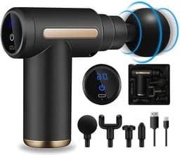 Massage gun Mini-Massagepistool voor spieren met LCD-display en 4 massagekoppen - Verlicht pijn en stijfheid met 6 instelbare niveaus massage gun — thumbnail 1