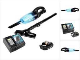 Makita DCL 180 RA1 B accu stofzuiger 18 V zwart + 1x oplaadbare accu 2.0 Ah + lader — thumbnail 1