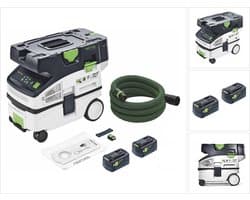 Festool CTLC MINI I-Basic accu mobiele stofafzuiger 36 V ( 2x 18 V ) stofklasse L + 2x accu 5,0 Ah - zonder oplader
