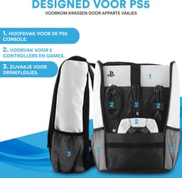 SBVR M1 - PS5 Tas - Voor PlayStation 5 met accessoires - Digitale & Disc versie - Koffer - Opbergtas - Rugzak - Zwart — thumbnail 2