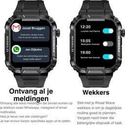 Kiraal Wave - Mannelijke Elegantie - Robuust Smartwatch Ontwerp - Android & iOS - Stijlvol Design - Zandkleurig — thumbnail 2