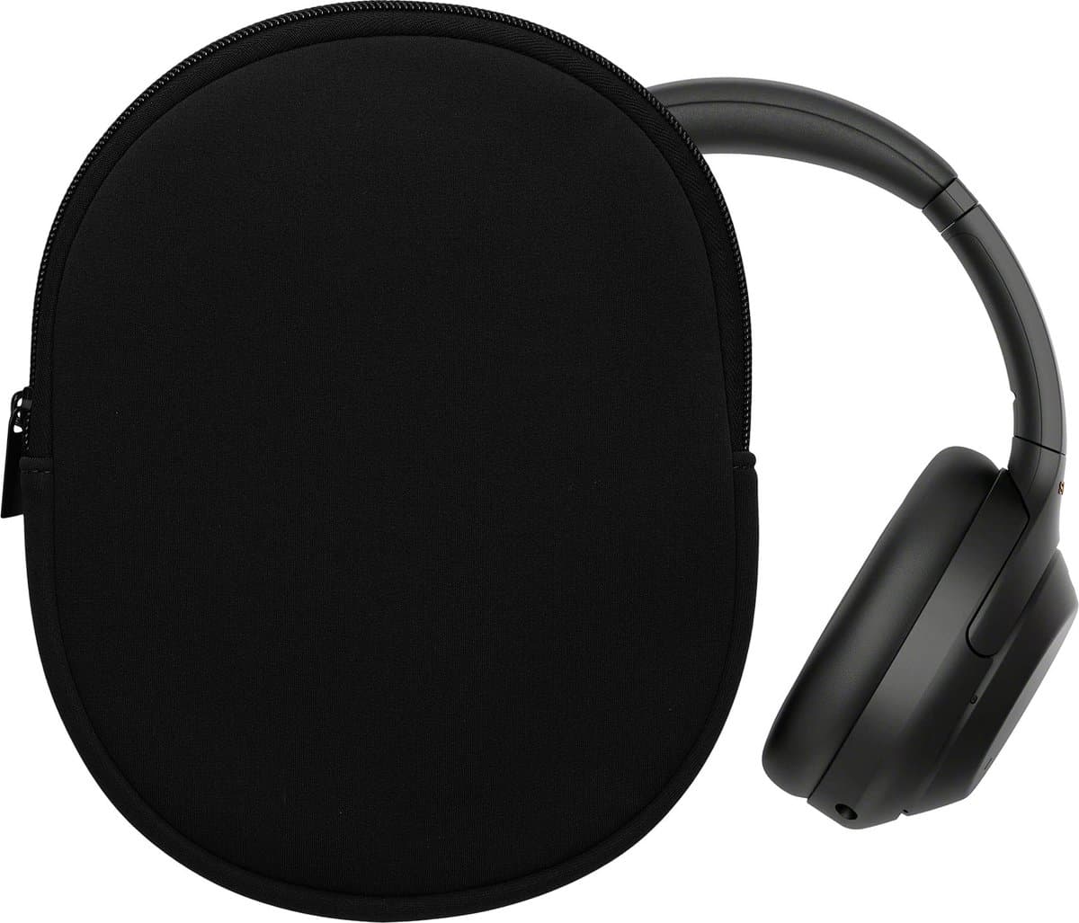 kwmobile hoes geschikt voor Sony WH-1000XM4 / WH-1000XM3 / Jabra Evolve 20 - 21,5 x 16 cm - Beschermhoes voor headset in zwart - Van neopreen — afbeelding 1