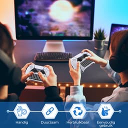 Heuts Goods - Toetsenbord geschikt voor PS5 controller - Qwerty Toetsenbord - Keyboard - Accessoire geschikt voor PS5 - Wit — thumbnail 4