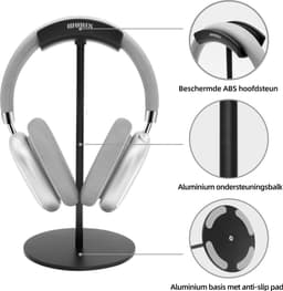 Wonix® - headset stand - headset houder - koptelefoon standaard - koptelefoon houder - hoofdtelefoon houder - headphone stand - ludic zwart — thumbnail 4