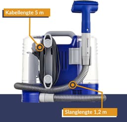Sommertal MultiCleaner WS450 5in1 Apparaat voor Tapijt, Trap, Bekleding, Bank, Auto, Dieren, Vlekken, krachtige 450w Motor, Wasstofzuiger, met accessoires, Zelfreinigend — thumbnail 5