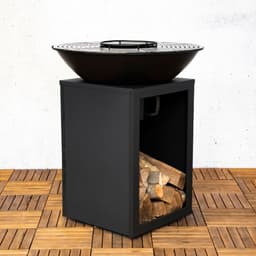 Vuurschaal Evelyn met grillplaat - 80x80x92 cm - Zwart - Sens-Line - Barbecues - Zwart - Staal — thumbnail 4